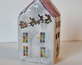 ミニ陶器クリスマスビレッジセット：手作りのホリデーデコレーション