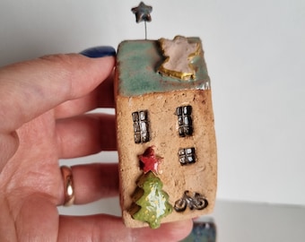 Handmade Ceramic Christmas House: Miniature Italian Village Decor
