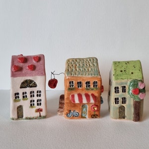 Miniature Italian house, Little House, Tiny House, Ceramic Houses, Miniature House, Fairy House, Clay Houses, Miniatures, Small Houses