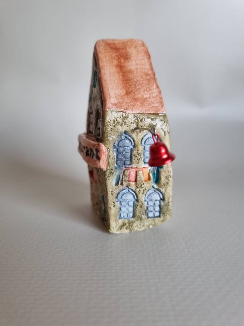 Tiny clay miniature Italian ceramic house ,Ceramic house,Tiny house, Miniature house, Cute ,Ceramic miniatures, Little house,clay image 3