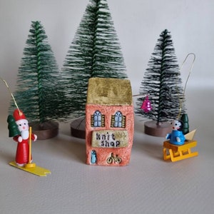Tiny clay miniature Italian ceramic house ,Ceramic house,Tiny house, Miniature house, Cute ,Ceramic miniatures, Little house,clay