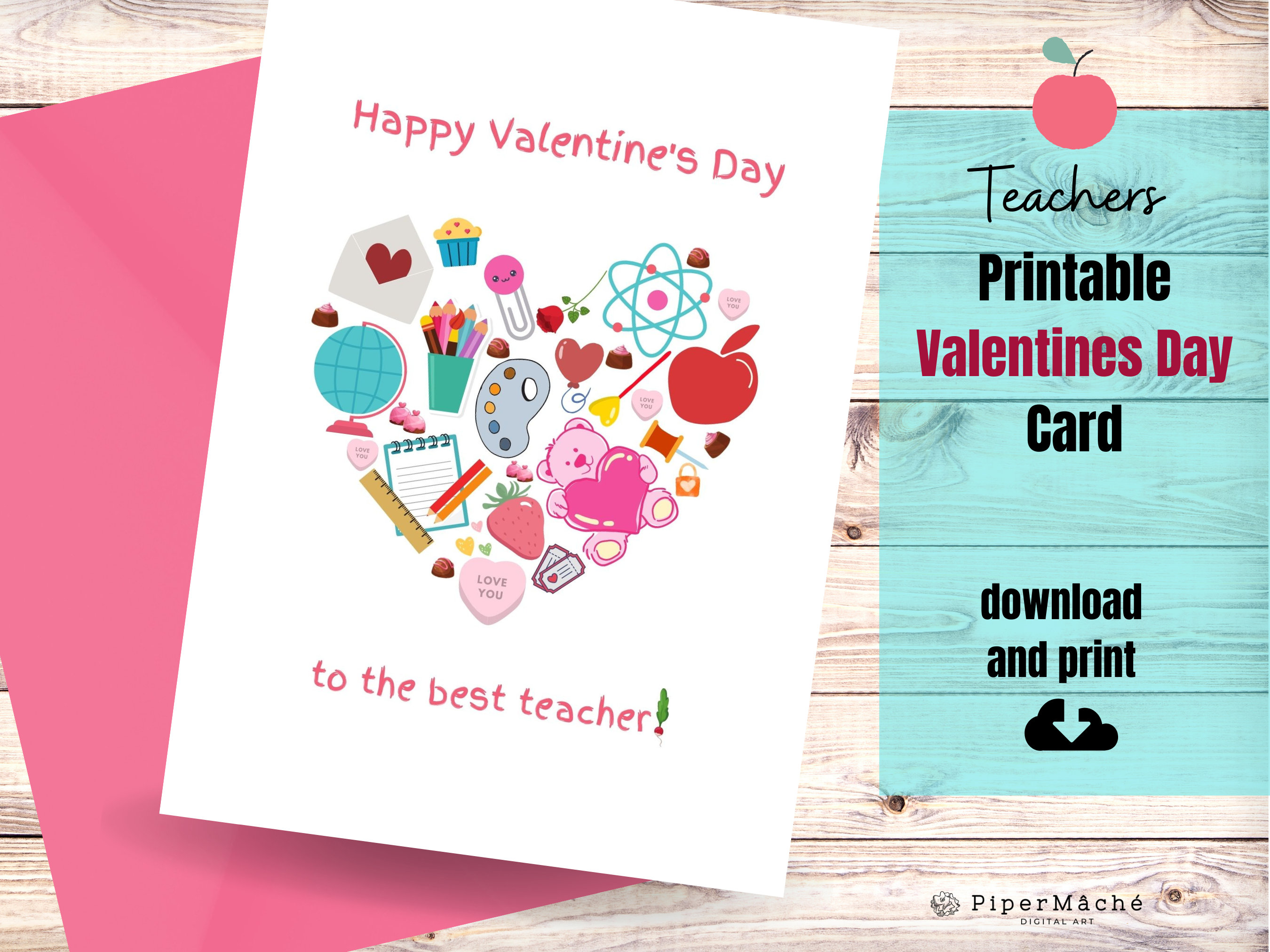 Printable Teachers Valentine's Day Card Teacher - Etsy