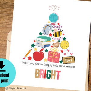 Printable Christmas Card for Teachers | Teacher Gift | Teacher ...