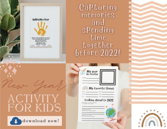 New Year Kids Craft Bundle Handprint Art Year in Review | Etsy
