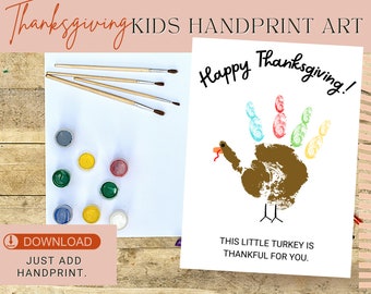 Thanksgiving Handprint Craft, Turkey Handprint, Thanksgiving Craft for Kids, Thanksgiving Crafts, Handmade Thanksgiving, Printable Gifts