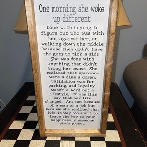 Home One Day She Different Pocket Sign