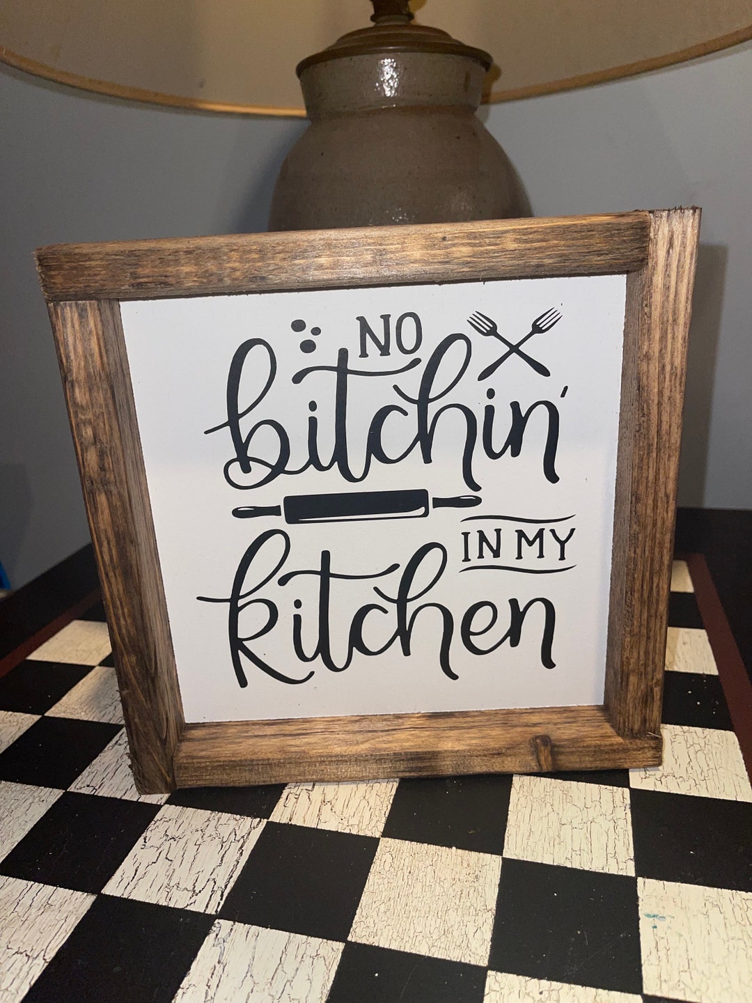 Kitchen No B!tchin in My Kitchen Sign - Etsy