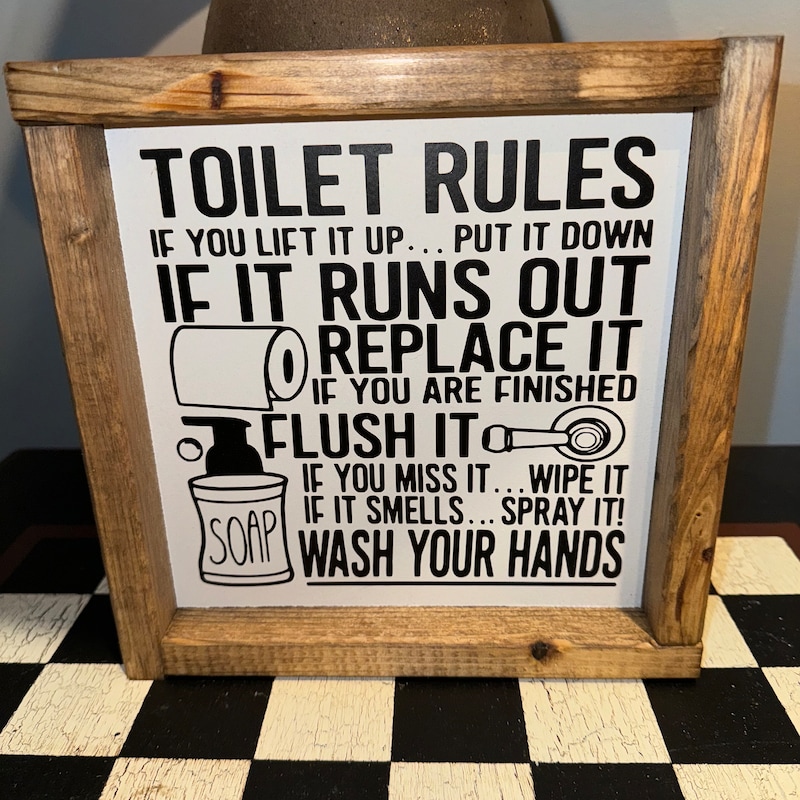 Toilet Signs Clean - Etsy