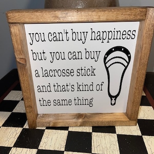 Sports Girls Lacrosse LAX  Happiness Stick Sign
