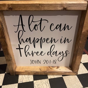 Easter A lot Can Happen In Three Days Sign