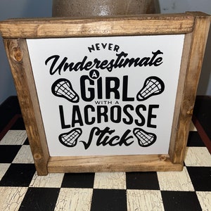 Sports Girls Lacrosse LAX  Stick Sign
