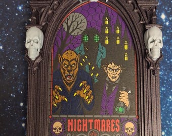 Halloween Gothic Style Stain Glass Horror Images Decor