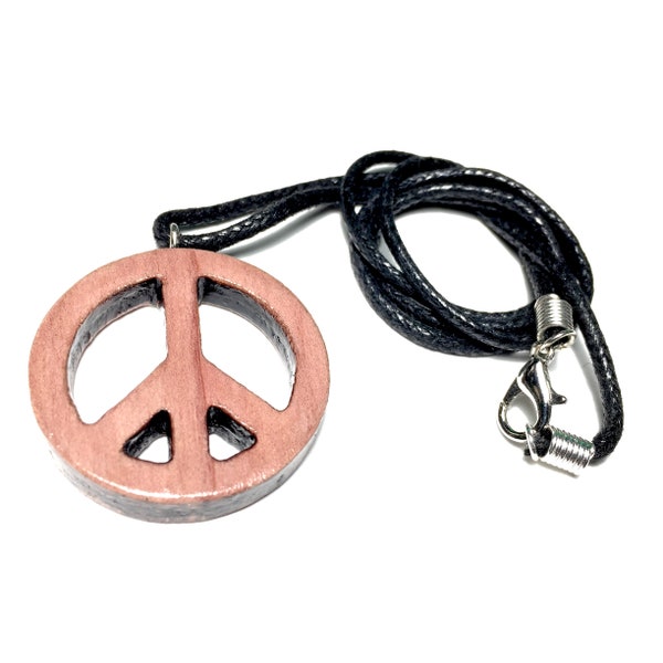 Wooden Peace Sign Pendant by Bobbee Made, Made From Aromatic Red Cedar