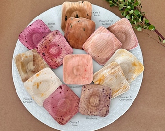 Flavored Palm Leaf Bowls for Rabbit Treats Natural & Organic Flavored Mini Square Bowls for Bunny Treats Bunny Chew Toy Small Animal Toys