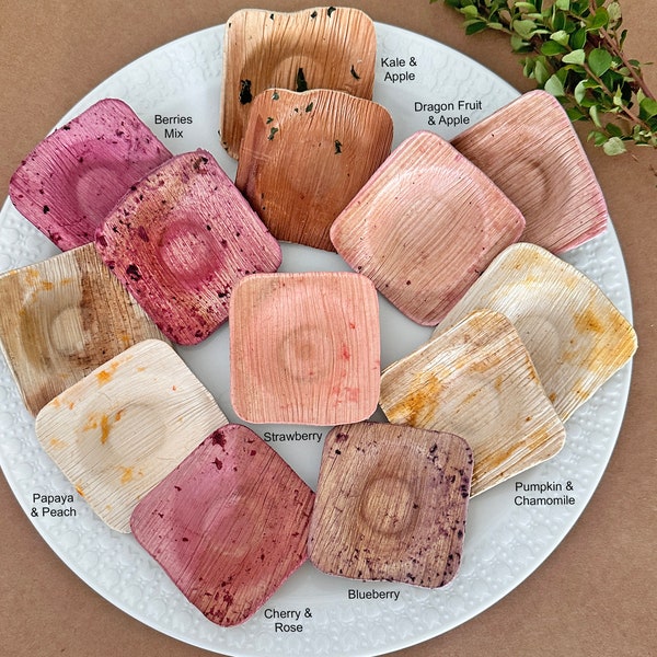 Flavored Palm Leaf Bowls for Rabbit Treats Natural & Organic Flavored Mini Square Bowls for Bunny Treats Bunny Chew Toy Small Animal Toys