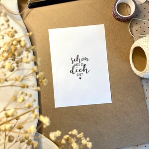 Grußkarte "Schön, dass es dich gibt", Karte in DIN-A6, Valentinstagskarte, Geschenk für Schwestern, Geschenk für Freunde