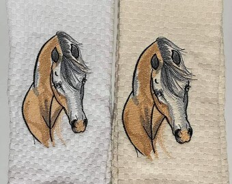 Beautiful Paint Horse embroidered kitchen Towel for the horse lovers