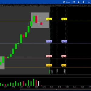 THINKORSWIM Previous Day  Volume Profile with EXPANTION LEVELS