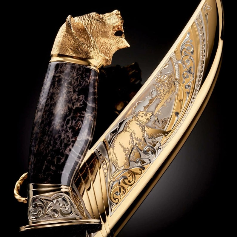 Souvenir Knife bear Engraved Knife Vip Gift Best Gift Handmade Knife Etsy