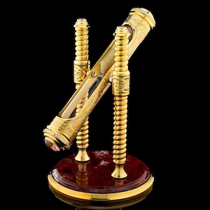 HOURGLASS  brass, nickel, gilding, jasper, glass, cubic zirkonia Best Gift Luxury  Amazing Gift Vip