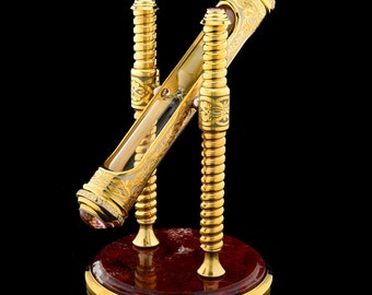 HOURGLASS  brass, nickel, gilding, jasper, glass, cubic zirkonia Best Gift Luxury  Amazing Gift Vip