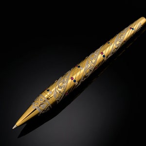 Gold-plated ballpoint pen with rhinestones Vip Gift Luxury Pen