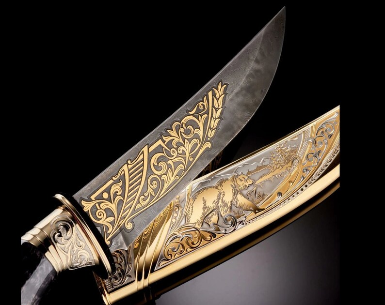 Souvenir Knife bear Engraved Knife Vip Gift Best Gift Handmade Knife Etsy