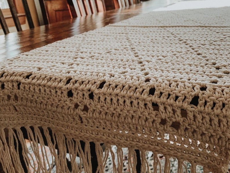 CROCHET PATTERN Lattice Table Runner by Fiction Fibers, Beginner Crochet Digital Pattern image 3