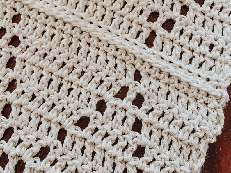 CROCHET PATTERN Lattice Table Runner by Fiction Fibers, Beginner Crochet Digital Pattern image 5