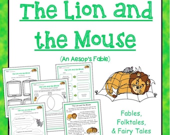 Lion and the Mouse (Aesop's Fable) Reading Comprehension Activities 1st Grade 2nd Grade 3rd Grade 4th Grade Classroom & Homeschool NO PREP