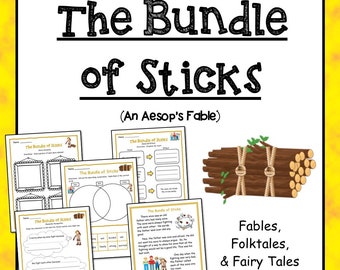 The Bundle of Sticks (Aesop's Fable) Reading Comprehension Activities 1st Grade 2nd Grade 3rd Grade 4th Grade Classroom & Homeschool NO PREP