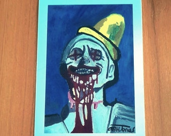 Such a Happy Clown| Art Prints, Clown Art, Clown Prints, Creepy Prints, Horror Prints, Wierd Prints, A5