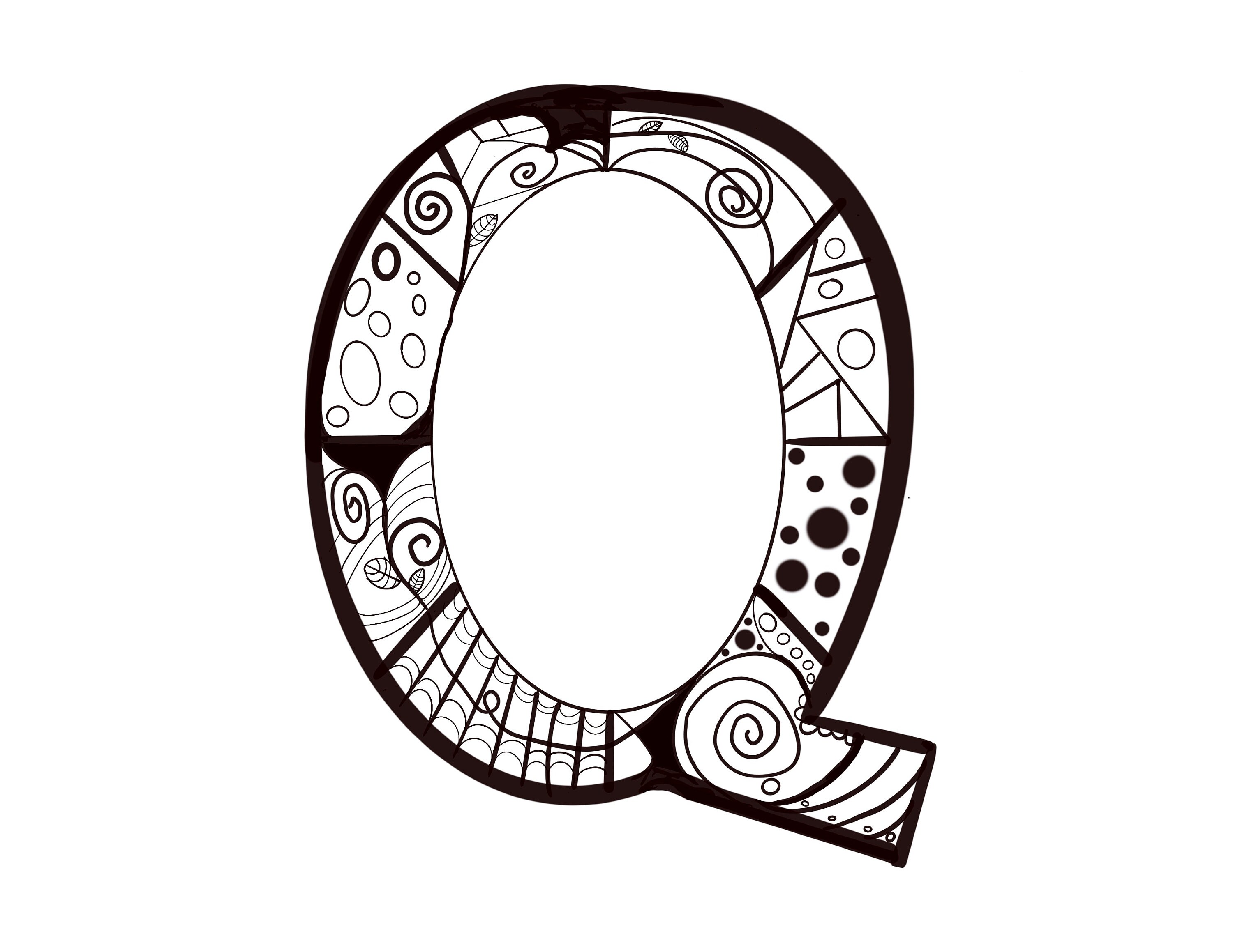 letter q printable instant download coloring page etsy