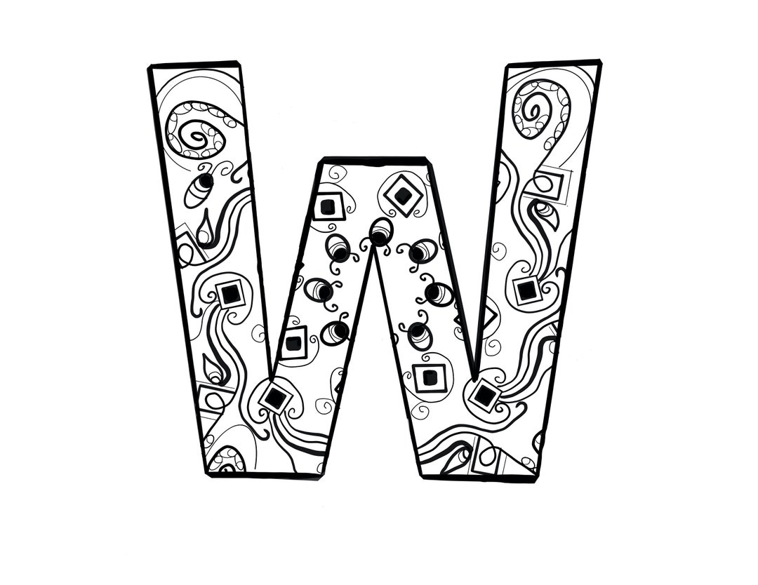 Letter W-printable Instant Download Coloring Page - Etsy