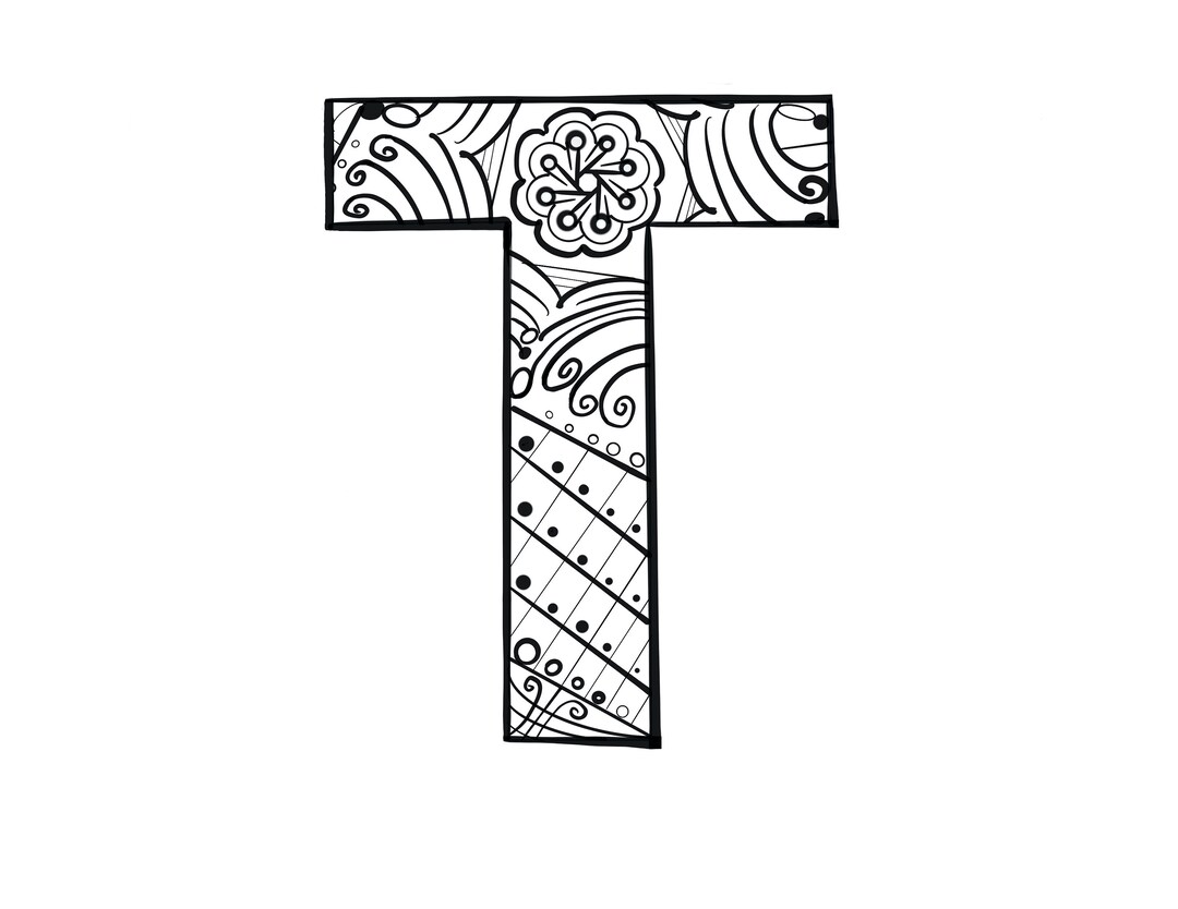 Letter T-printable Instant Download Coloring Page - Etsy