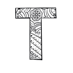 Letter T-printable Instant Download Coloring Page - Etsy