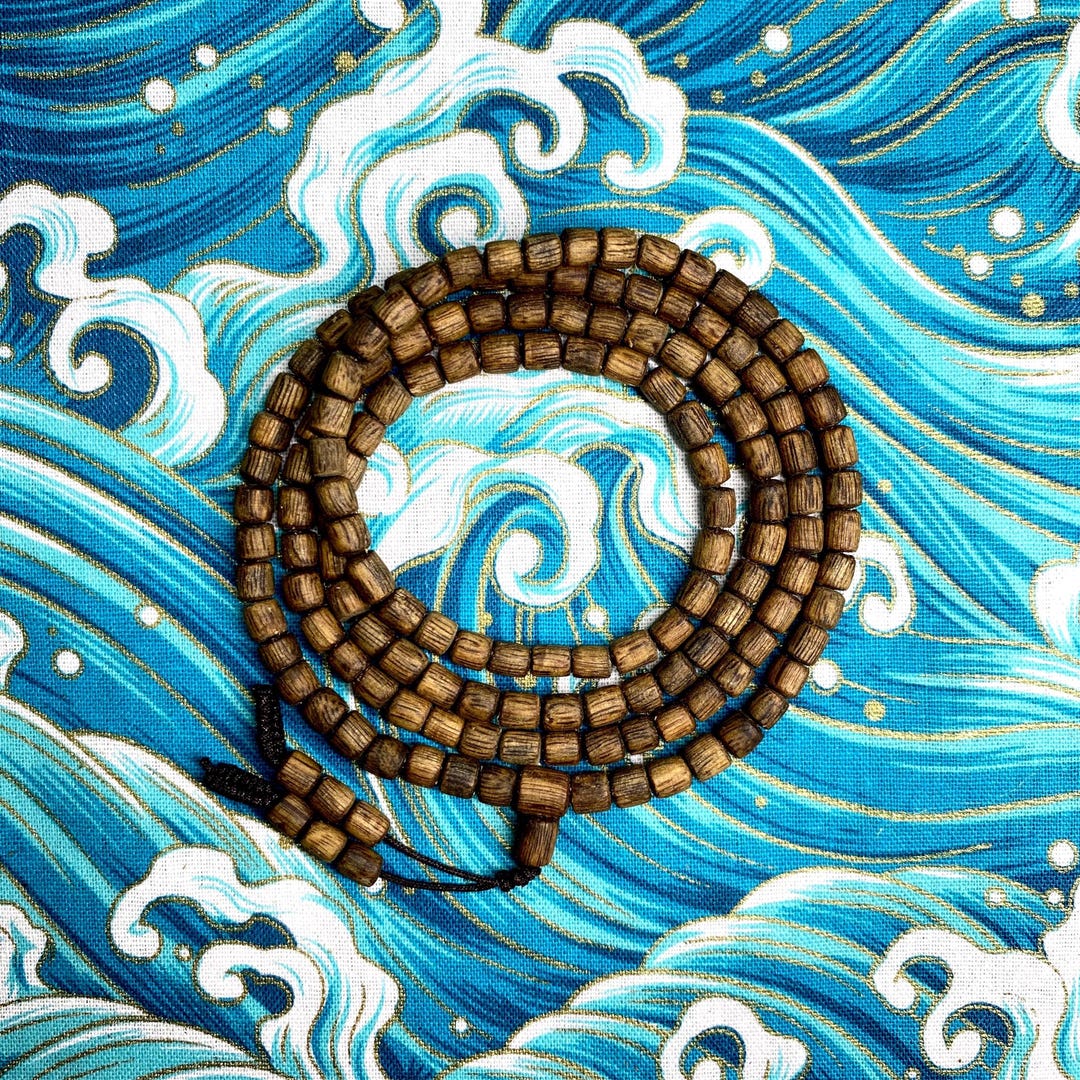 White Kyara 5mm Mala 100% Naturally Cultivated Kynam Kinam Agarwood ...