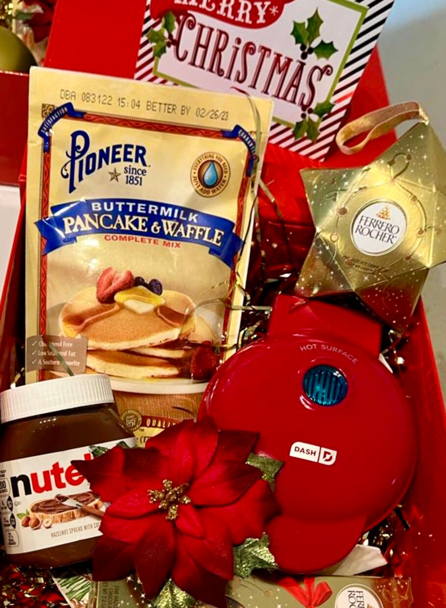 Waffle Maker Set. Christmas Gift Box 