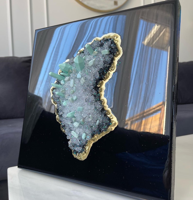Original Artwork / Epoxy Geode Wall Decor / Resin Wall Hangings / Art