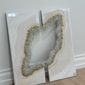 Resin Wall Art / Epoxy Painting / Handmade / Home Decor / Crystal Art / Geode Wall Hangings