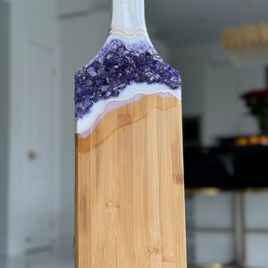 Resin Geode Charcuterie Board: Handmade Bamboo Serving Board (6.5 x 18.5 inches)