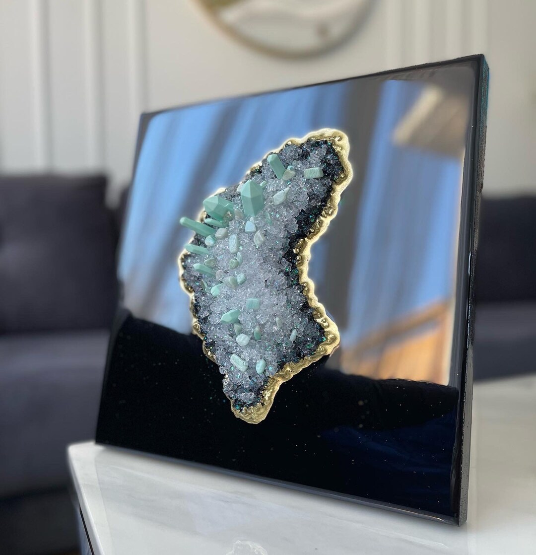 Original Artwork / Epoxy Geode Wall Decor / Resin Wall Hangings / Art
