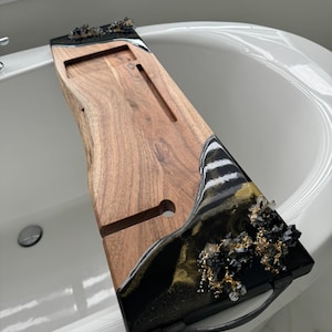 Badewannen Tablett Epoxy Bad Caddy Holz Badebrett Badezimmer Dekor