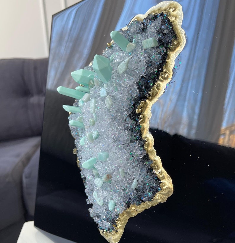 Original Artwork / Epoxy Geode Wall Decor / Resin Wall Hangings / Art