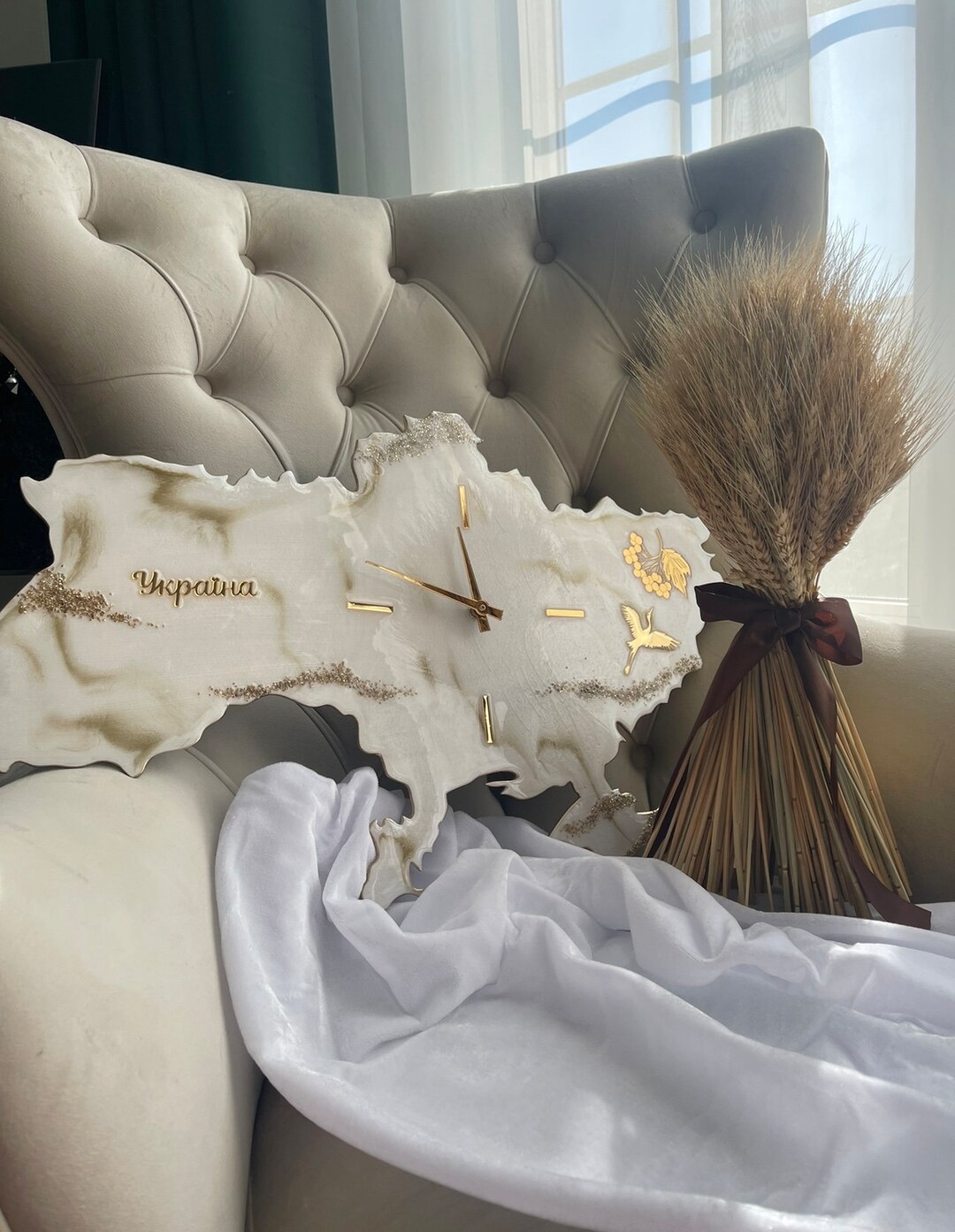 Clock Ukraine / Resin Ukraine Clock / Epoxy Watch Ukraine / Etsy