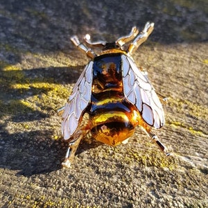 broche abeille-bijou insecte volant bee-broche dorée-broche originale-bijou abeille-broche pour femmes-bijou pour femmes-broche insecte image 2