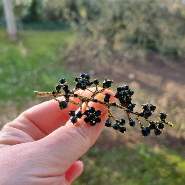 Broche Branche d'arbre vert Émeraude