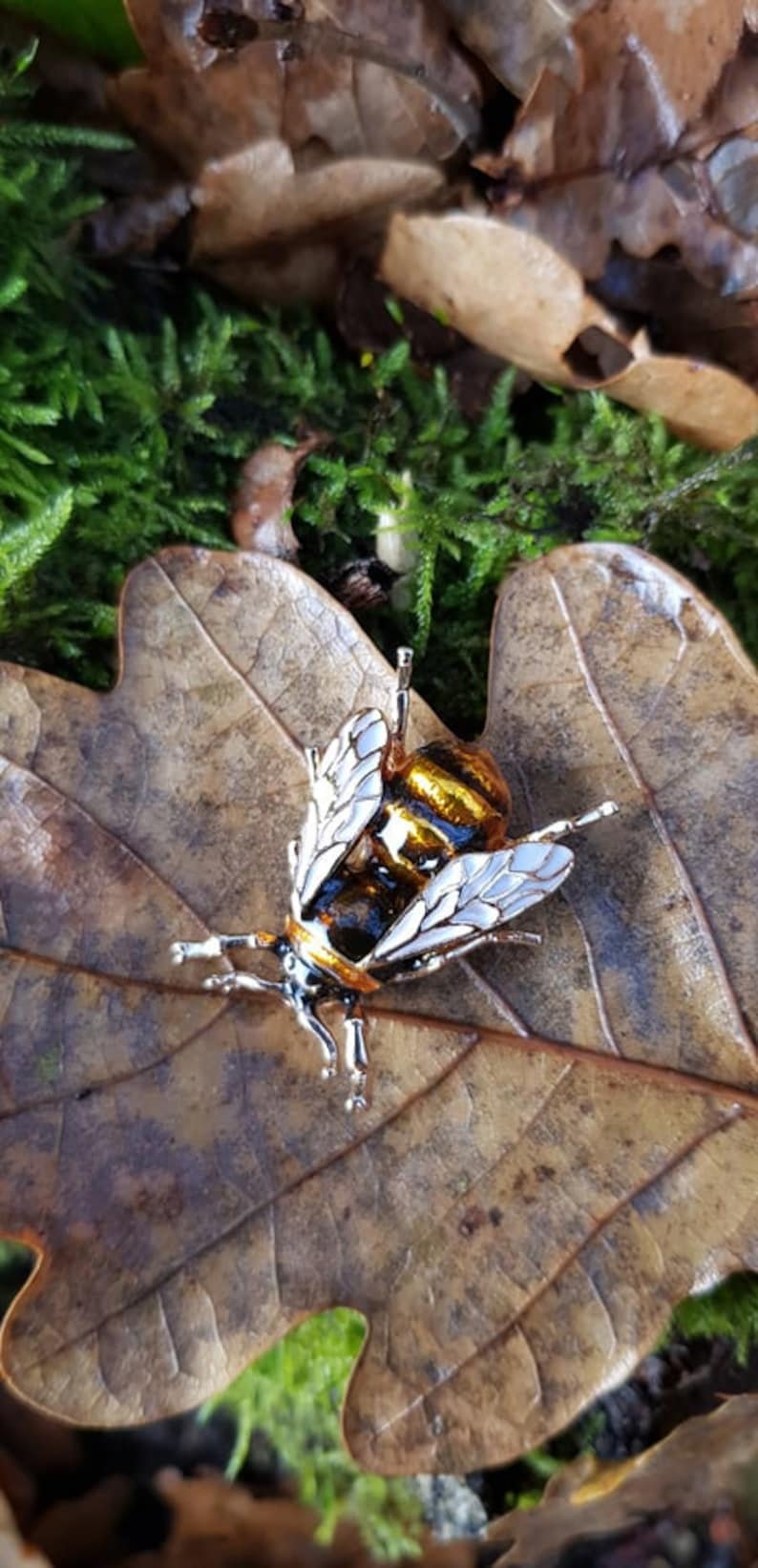 Bienenbrosche-fliegender Insektenschmuck Biene-goldene Brosche-Originalbrosche-Bienenschmuck-Brosche für Frauen-Schmuck für Frauen-Insektenbrosche Bild 3