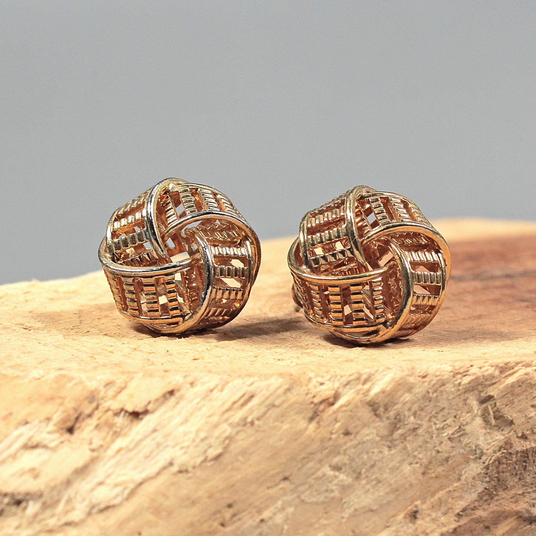 Golden Openwork Knot Studs Costume Everyday Interlaced Hoops