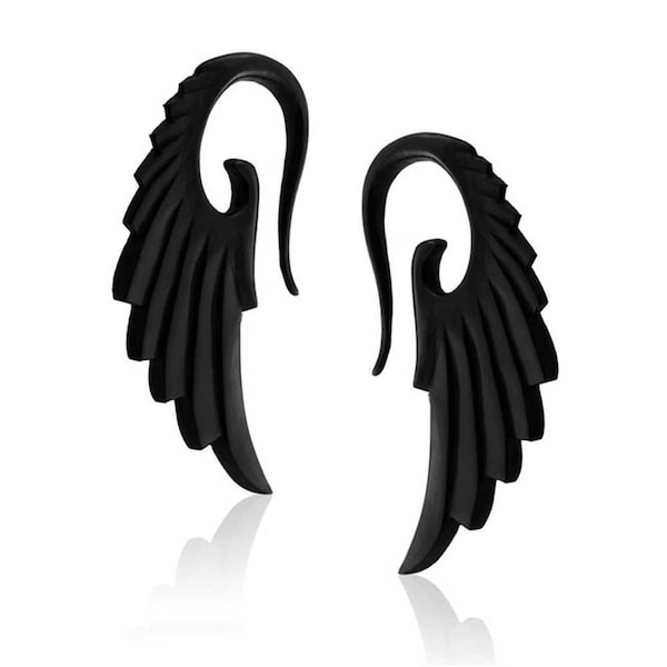 Black Angel Wing Tapers/Hangers Acrylic 2 Pieces (1 Pair) (B/2/3/53)